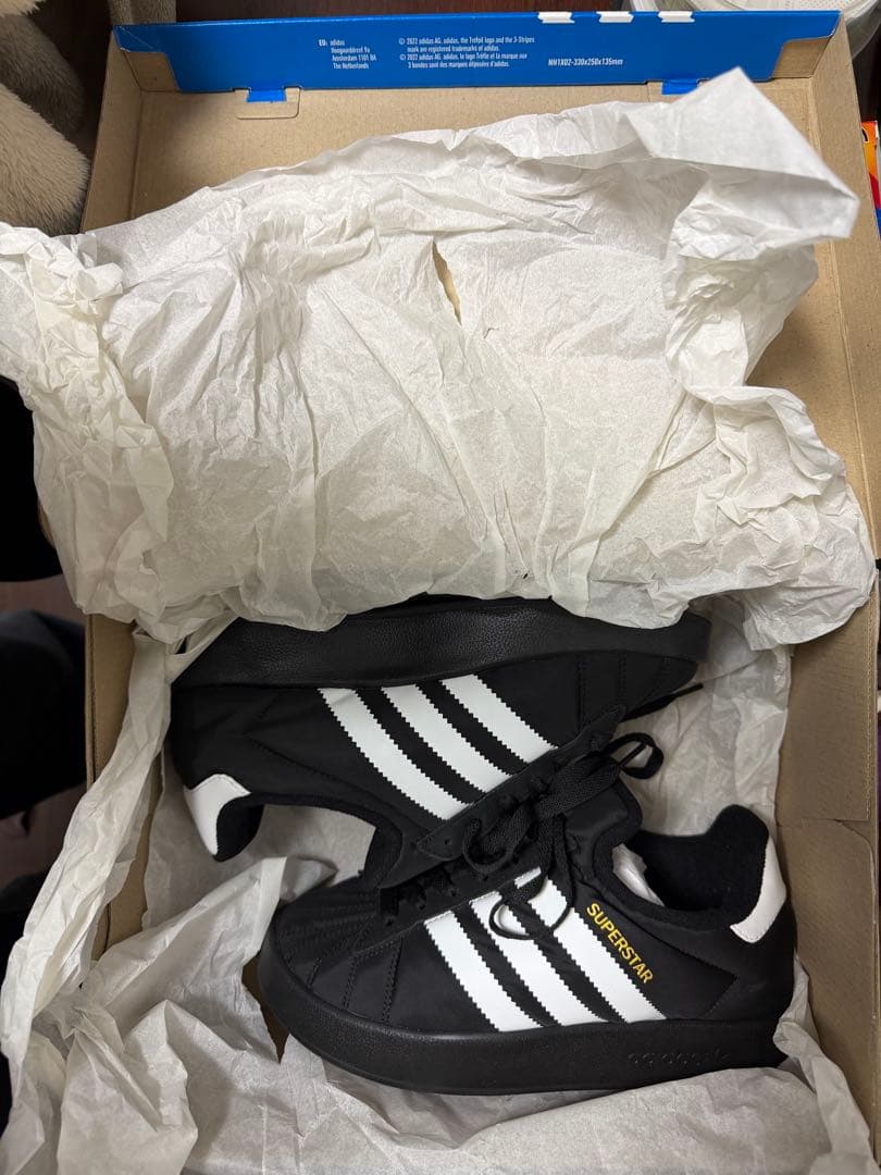 靴 adidas SUPERSTAR  W BLACK 25.5cm