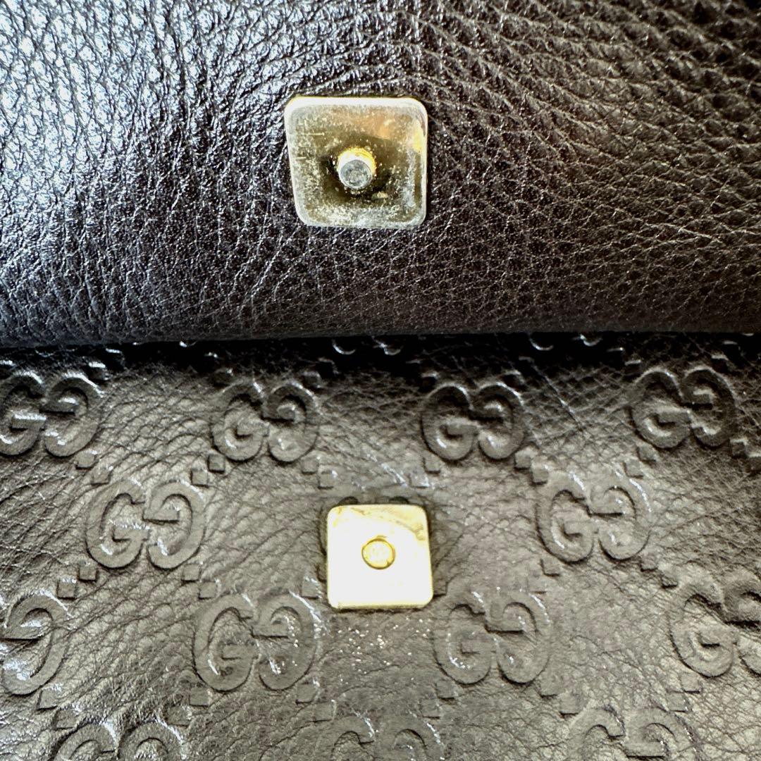 グッチシマ　メンズ　斜めかけバッグ　ダークブラウン