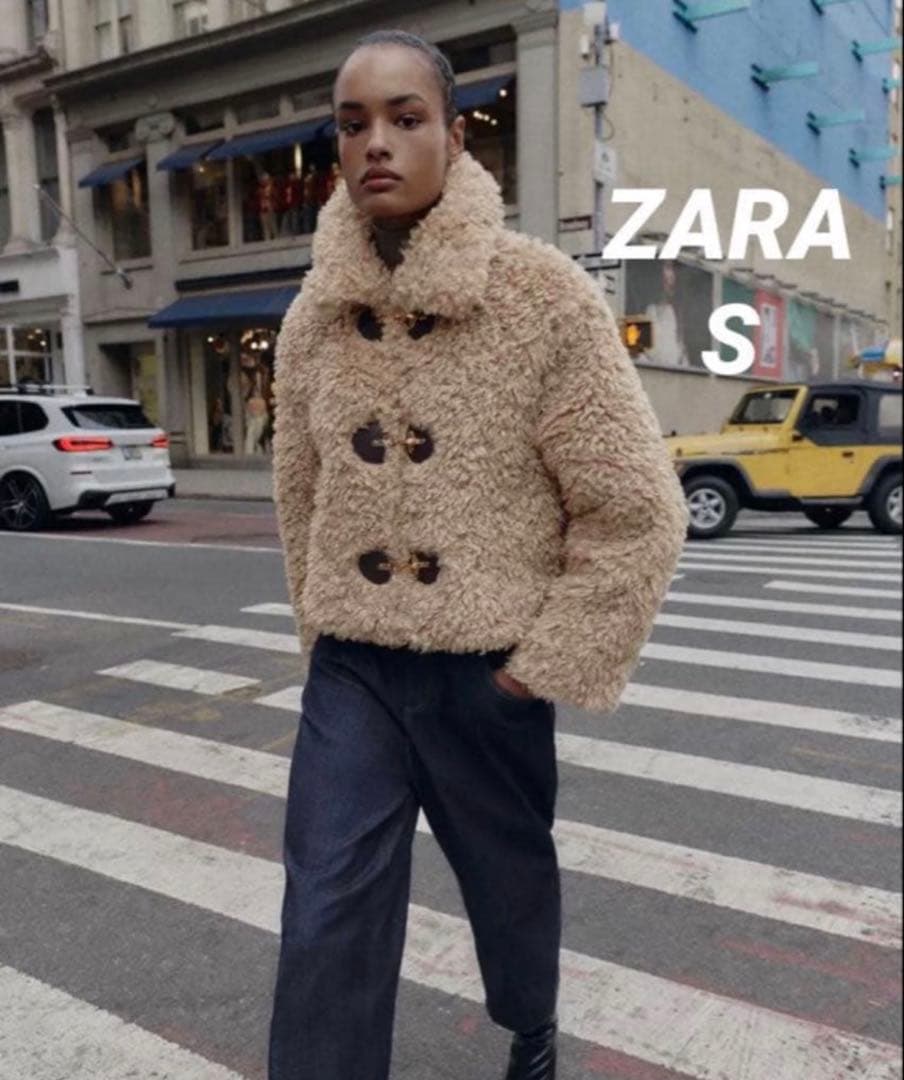 ZARA ザラ トグルボタン フェイクファージャケット S