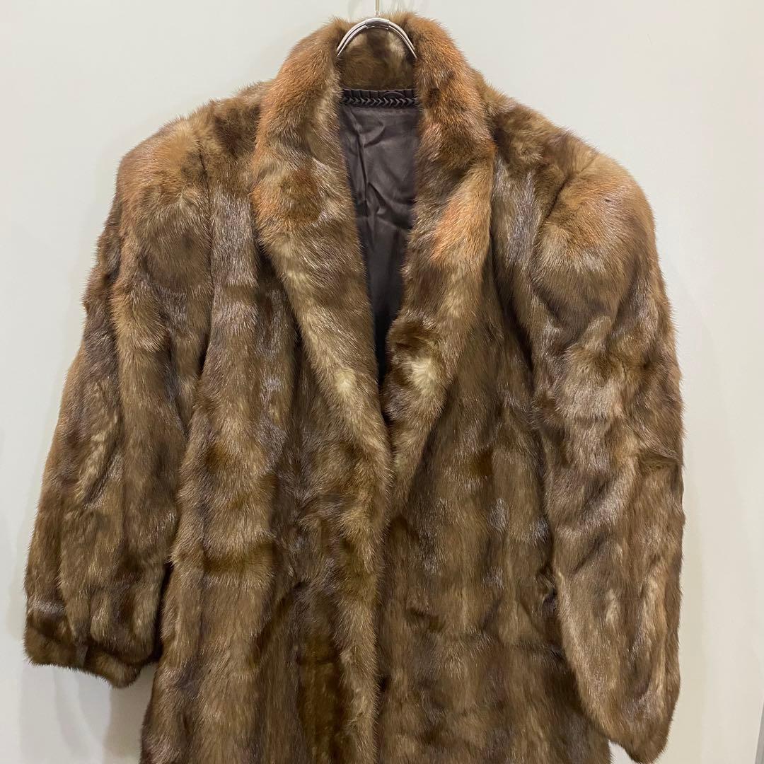 sh2297 SAGA MINK サガミンク　ブラウン 毛皮 ロングコート