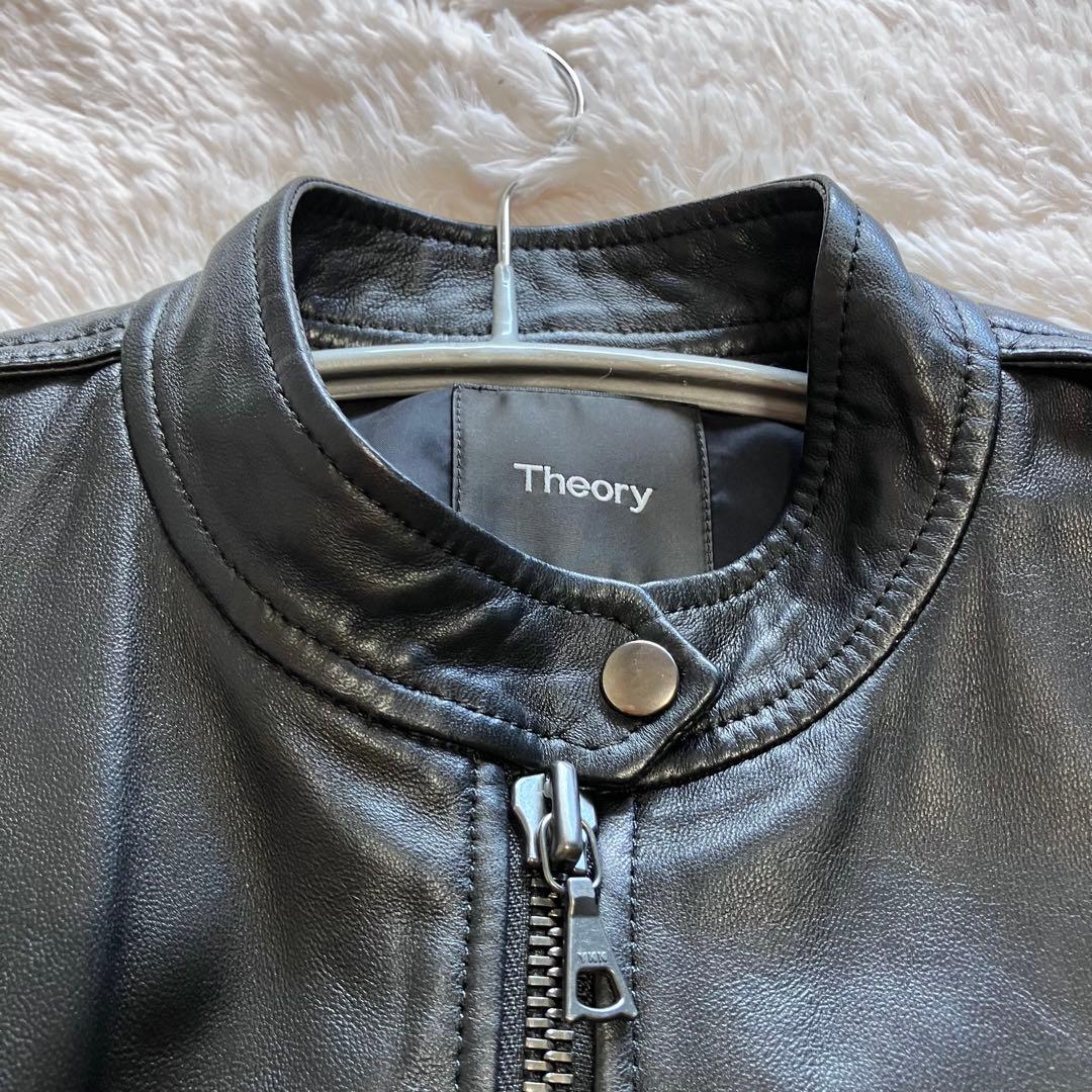 【美品】現行ロゴ　Theory ラムレザー　シングル　ライダースジャケット
