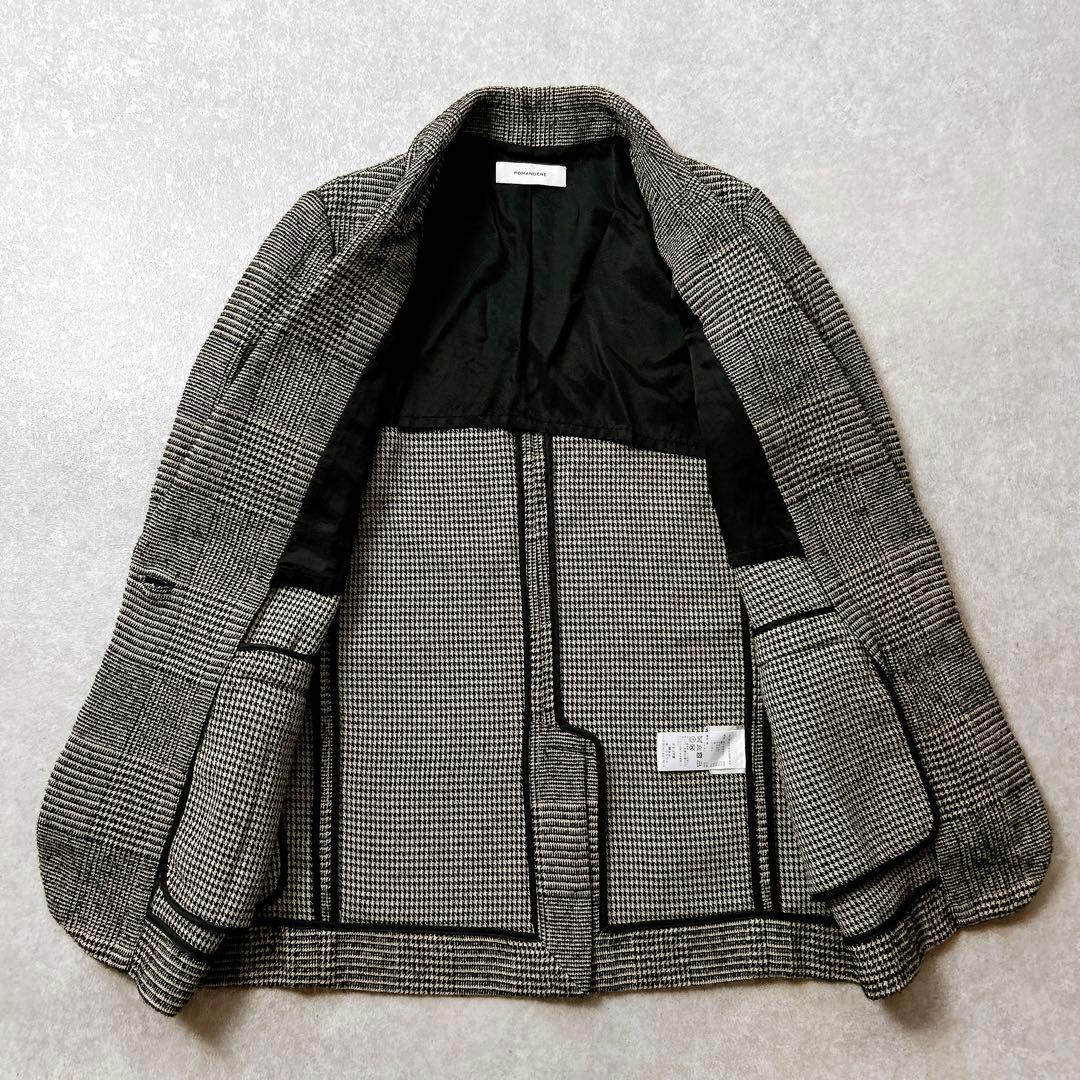 美品✨　POMANDERE グレンチェック　ジャケット　イタリア製