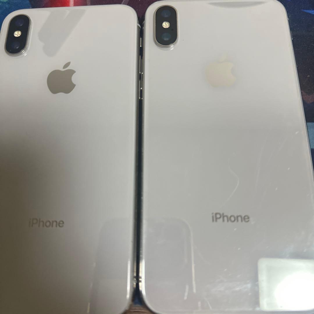 iPhone Xシルバー２点セット