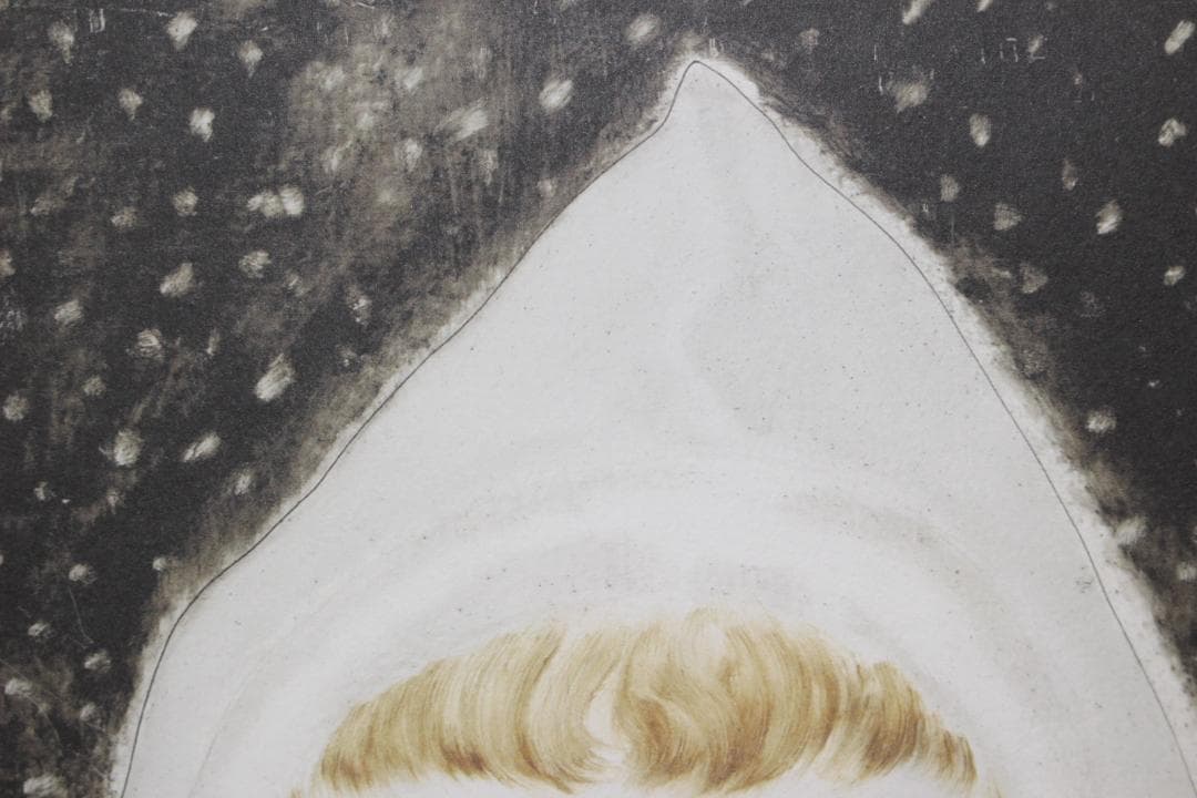 藤田嗣治 エスタンプリトグラフ「白い頭巾の少女」販売証明書付き 8/75