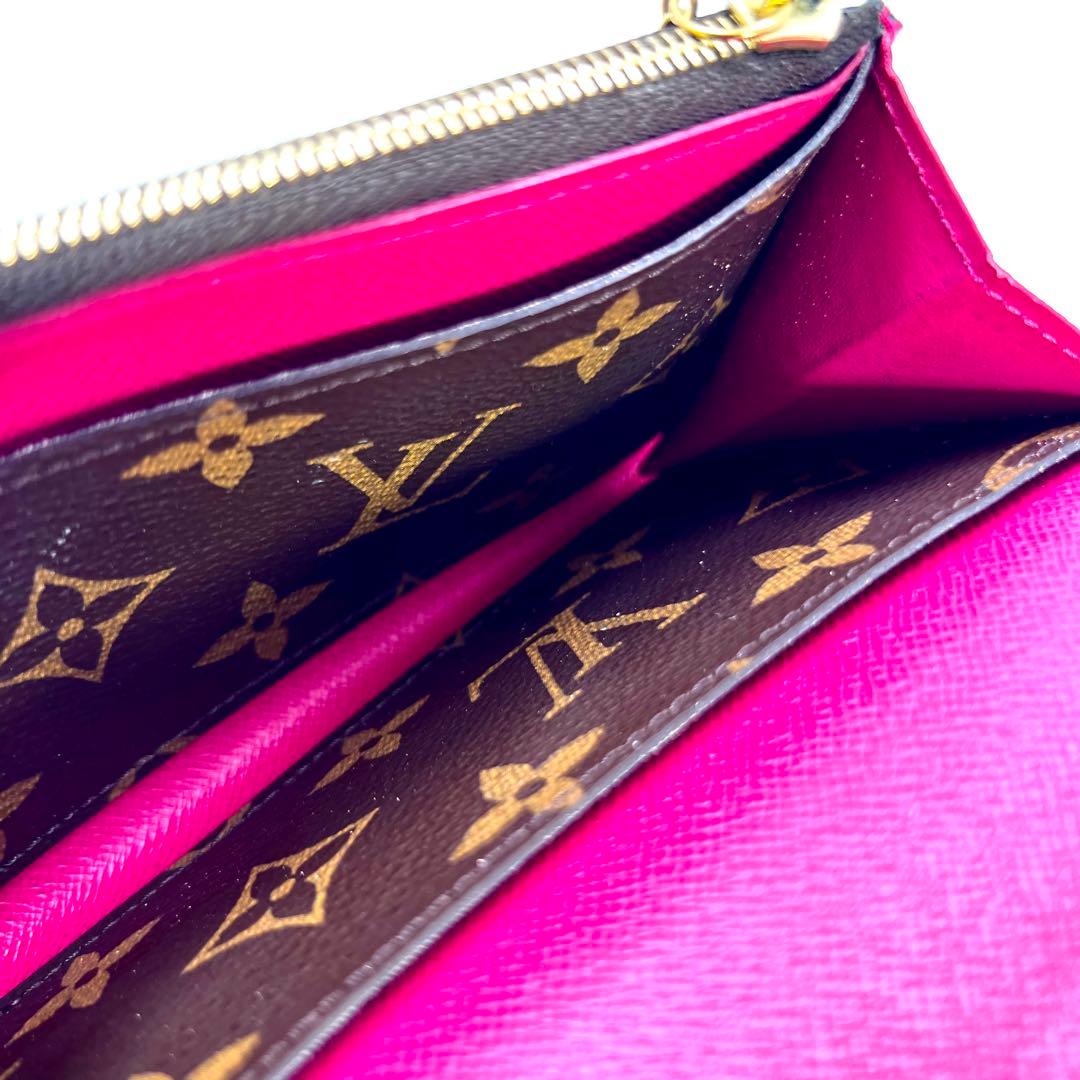 ルイヴィトン モノグラム フラワーチャーム ポルトフォイユ エミリー 長財布