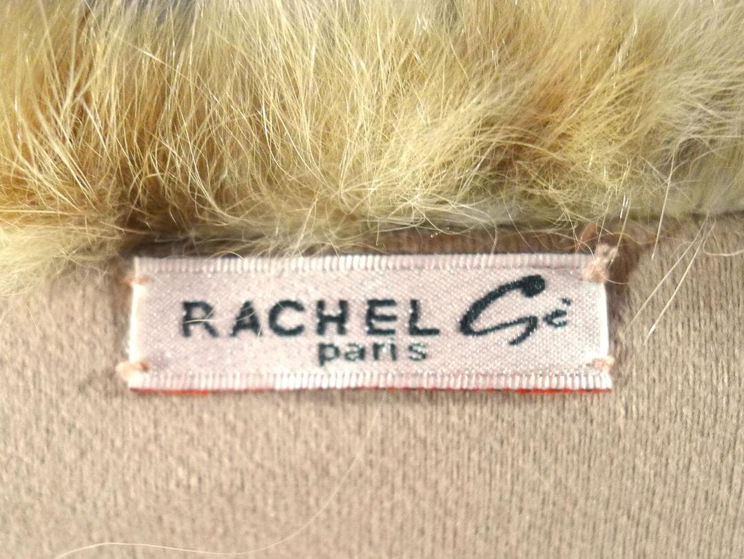 【RACHELdePARIS】ゴールデンセーブルレザーストリングス付スヌード美品