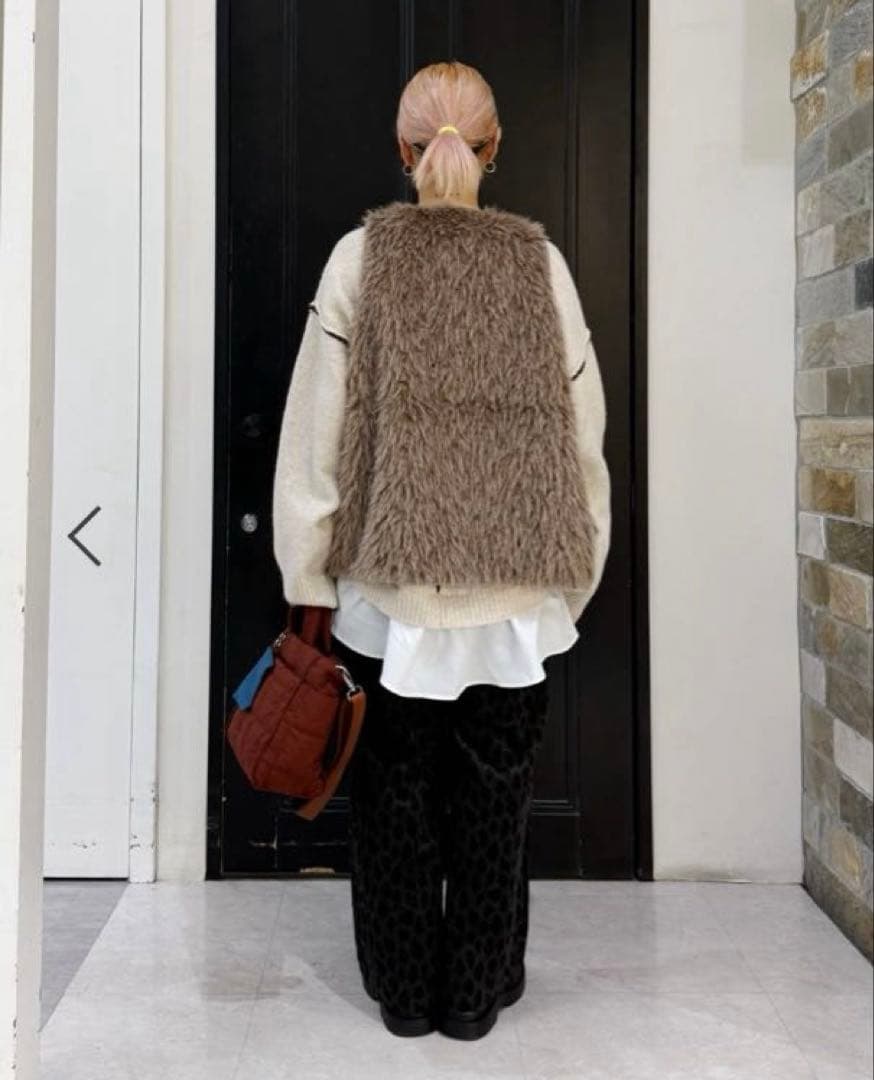 【美品】niko and... アソートファーベスト モカ 完売品✳︎着用1回✳︎