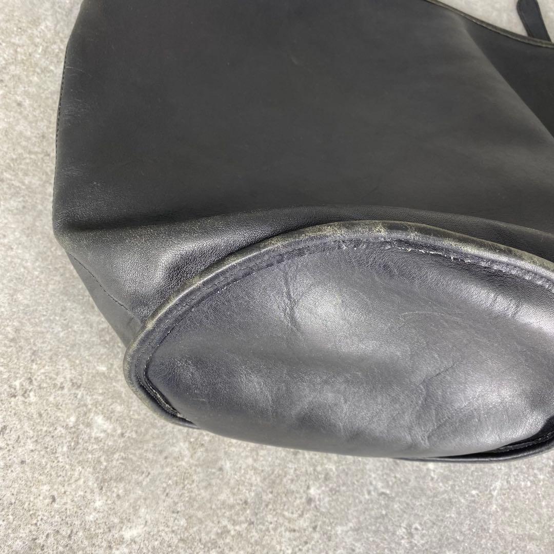 オールドコーチ レザー ショルダーバッグ バケツ型 ブラック 9085