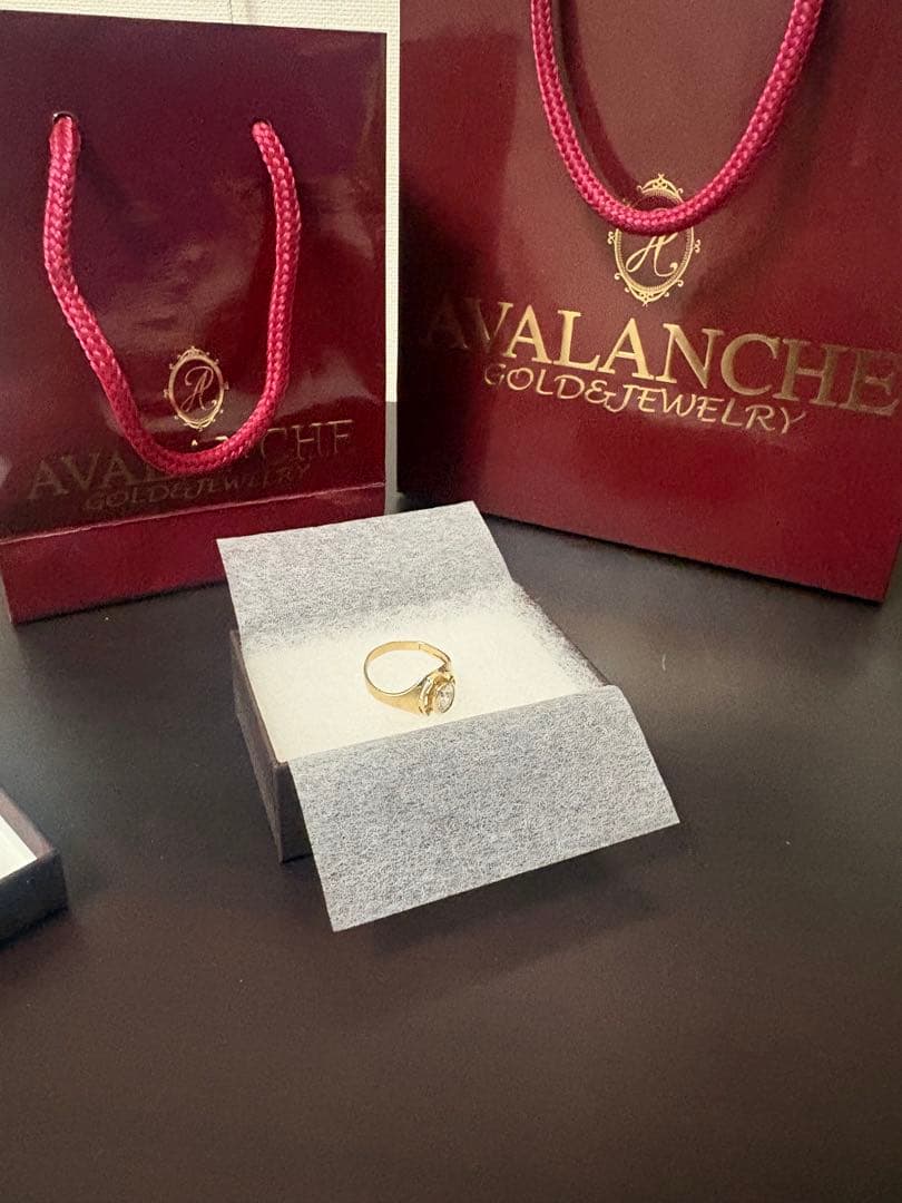 AVALANCHE 10K ゴールド ストーンリング　8号号