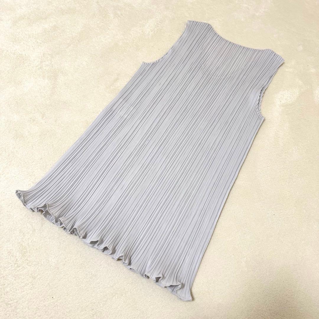 極美品✨PLEATS PLEASE プリーツ　変形　チュニック　ライトグレー