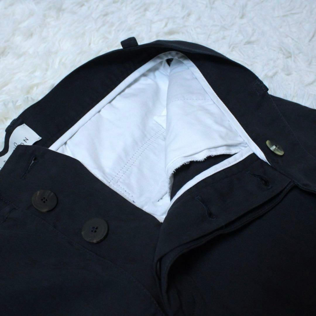 希少 スタジオニコルソン VOLI コットンリヨセルツイル タックパンツ M 紺