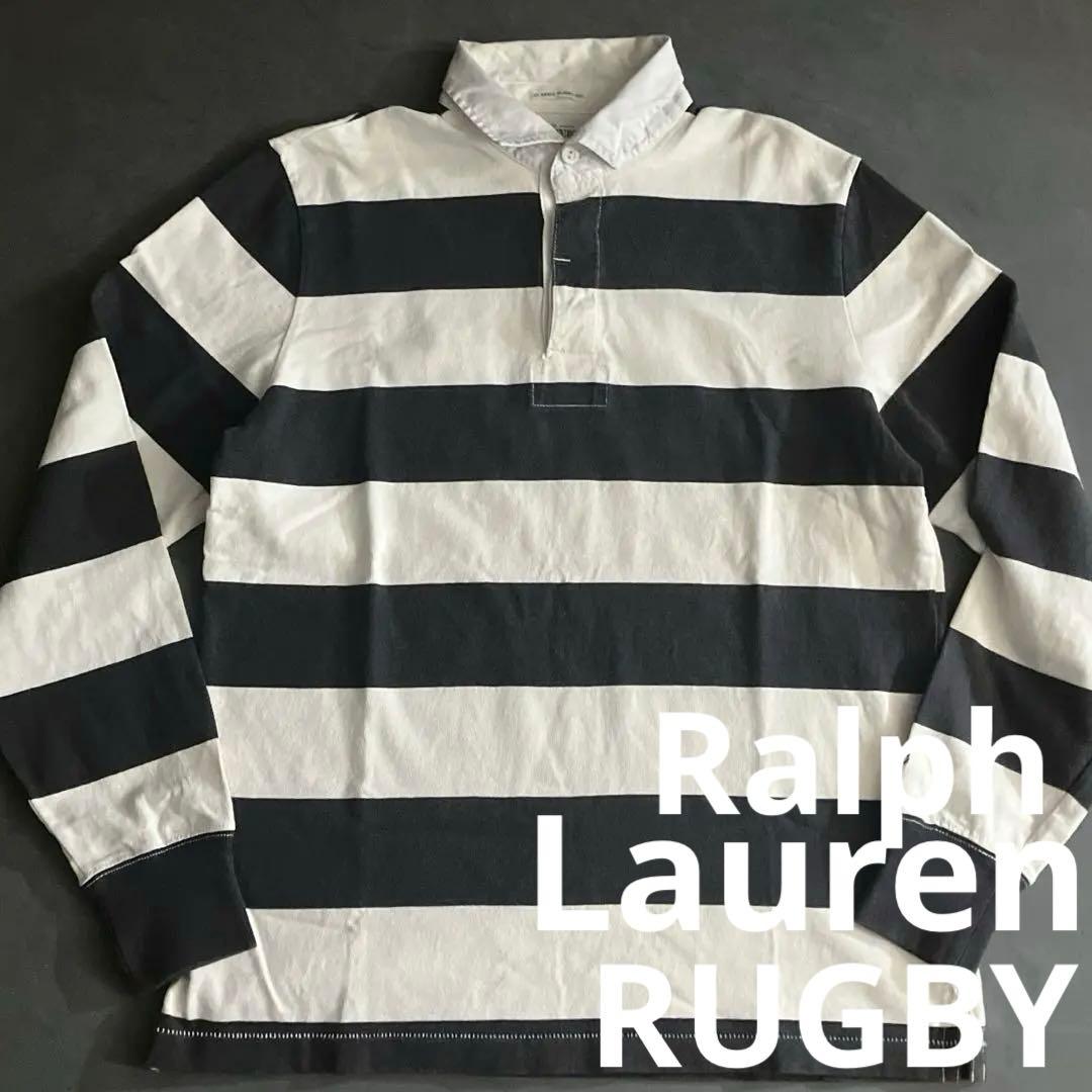 希少◎ラルフローレンラグビー　太ボーダー　ラガーシャツ　袖ロゴ