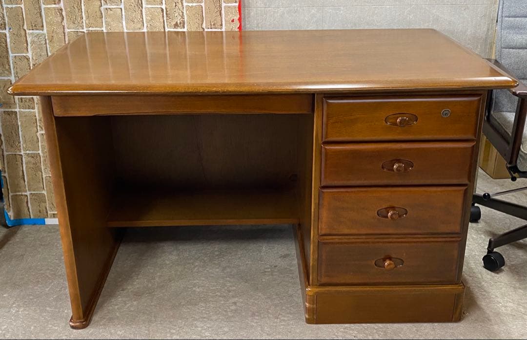 Karimoku カリモク 書斎机 デスク 片袖机 勉強机 木製 ブラウン 札幌