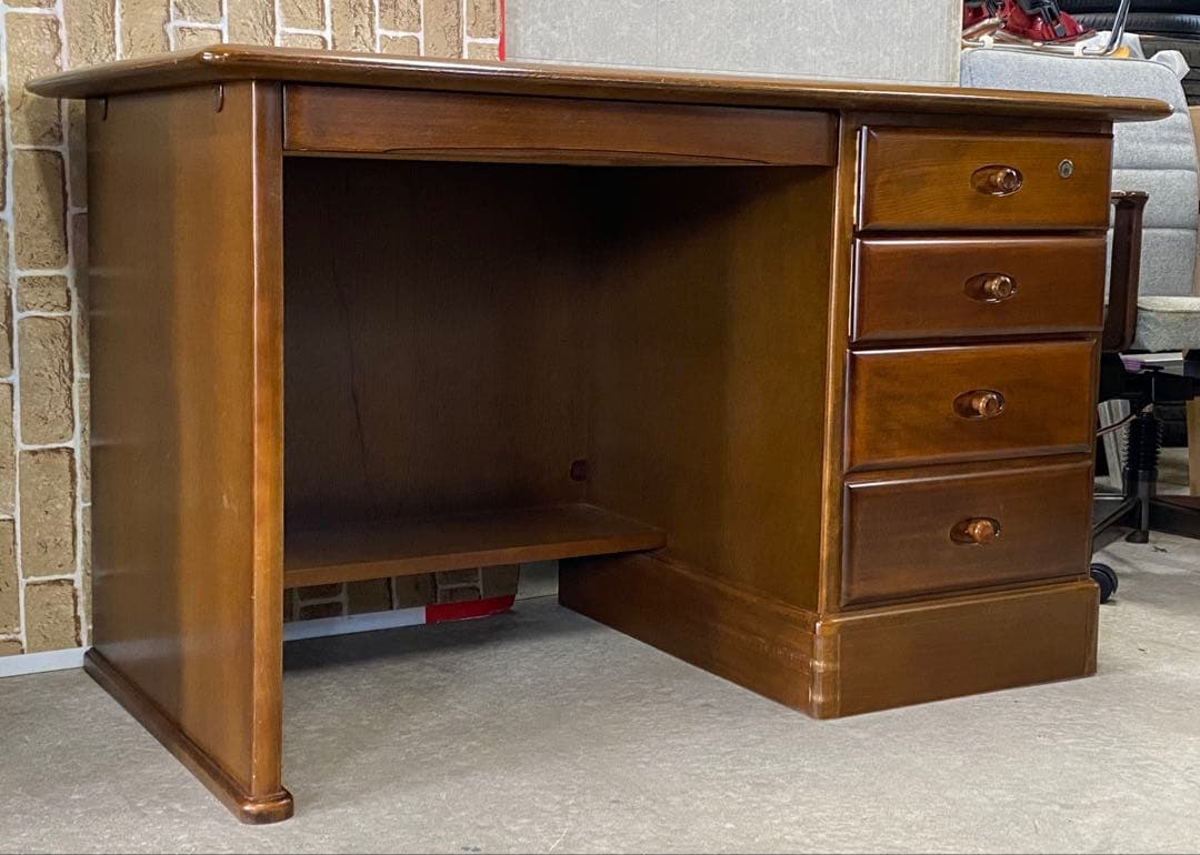 Karimoku カリモク 書斎机 デスク 片袖机 勉強机 木製 ブラウン 札幌