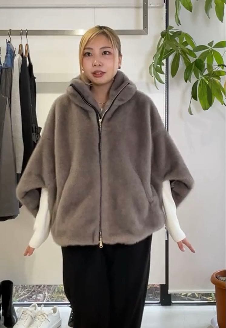 新品　Eimee Law ミンクファー　スタンドネックショートコート