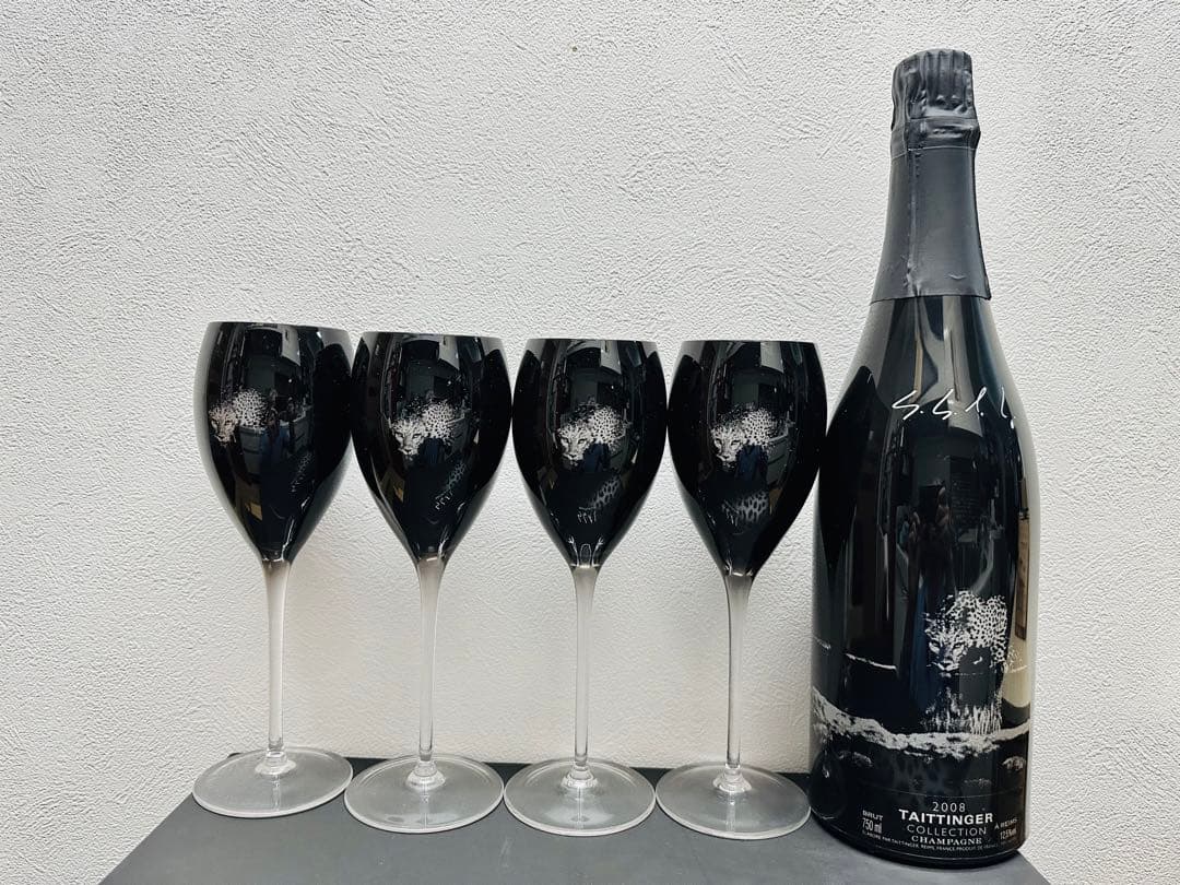 非常に希少な逸品‼️テタンジェコレクション2008専用グラス４脚とダミー・ボトル