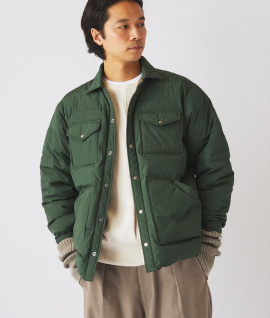 【美品】ノースフェイス スタッフドシャツ ダウンジャケット L ‘25秋冬モデル