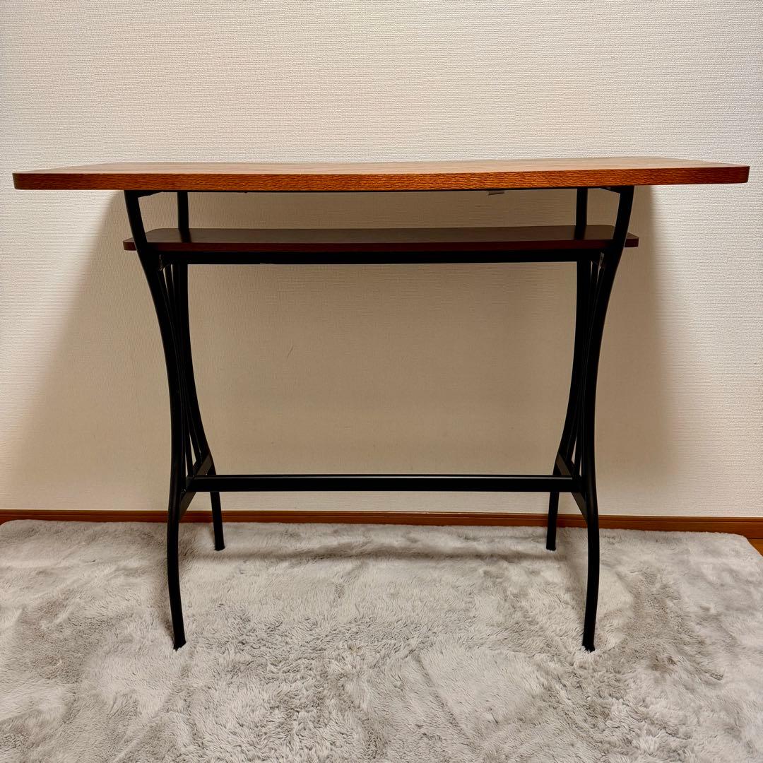 【田中　太郎】カウンターテーブル 昇降チェア 足置き ２脚セット