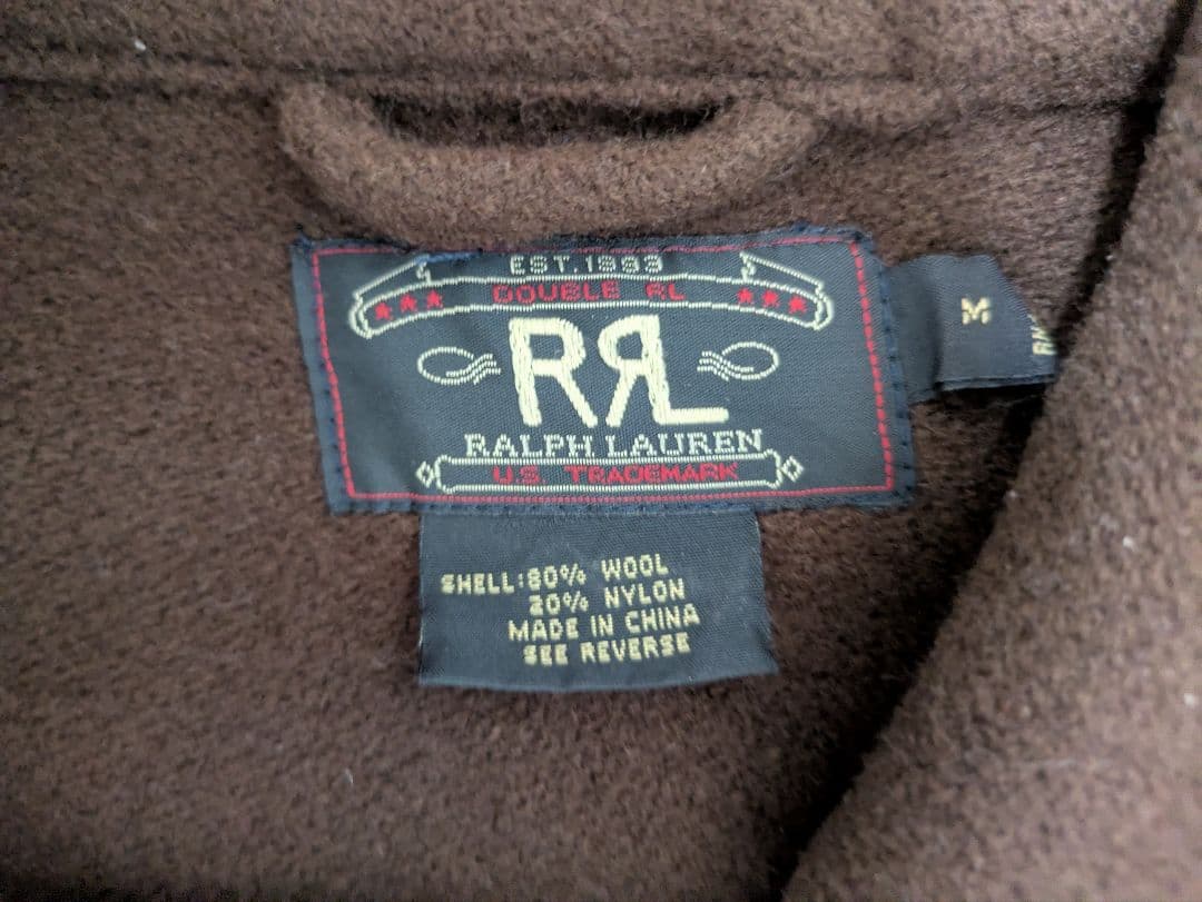 ダブルアールエル　ダッフルコート　三ツ星タグ　パープルレーベルシャツ　セット