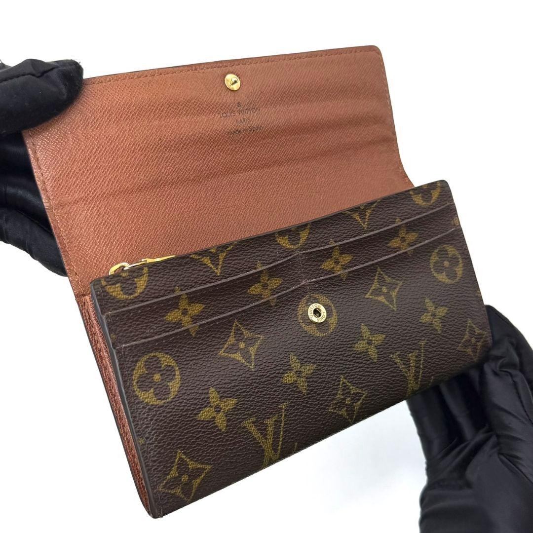 良品. ルイヴィトン モノグラム ポルトフォイユ サラ 財布 茶色 10カード