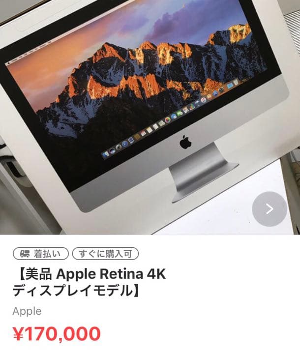 【美品 Apple Retina 4K  ディスプレイモデル】