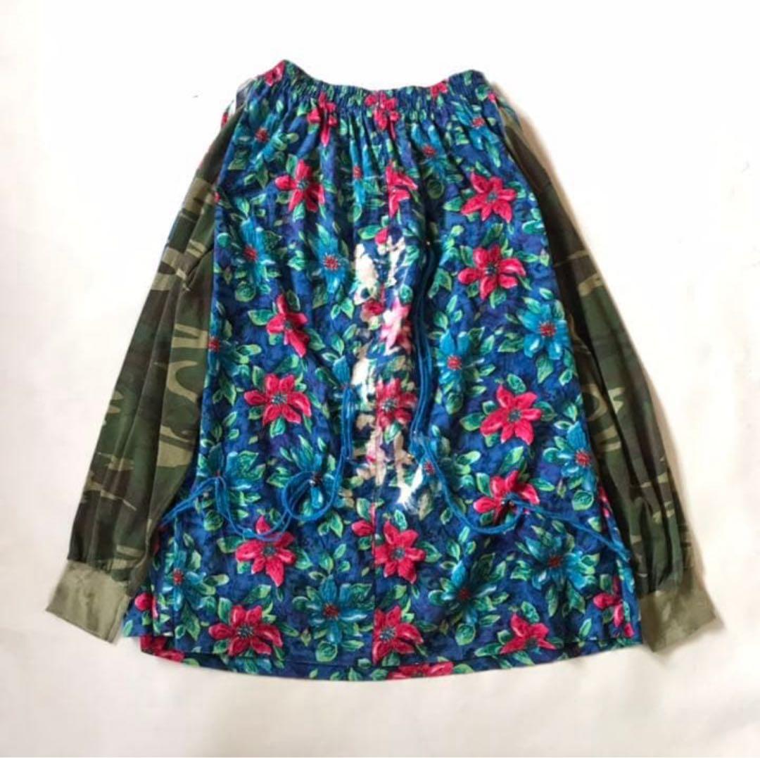 専用　GETEMONTS フラワーカモ・スカート・ドッキング・カットソー