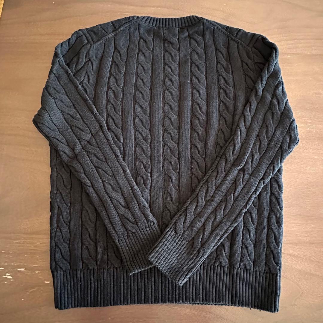 メンズ黒S 【新品タグ付】POLO ラルフローレン コットン ケーブル セーター