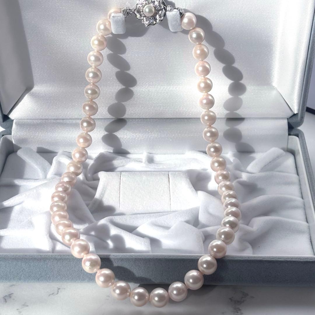 大珠8.5mm✨オーロラ干渉色◎アコヤ真珠ネックレス オールノット仕上 冠婚葬祭