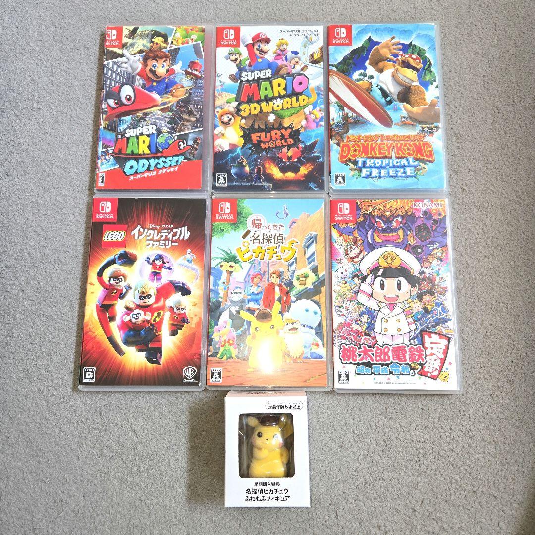 ス*ン様 NintendoSwitch　カセットソフト6個箱あり ピカチュウオマ
