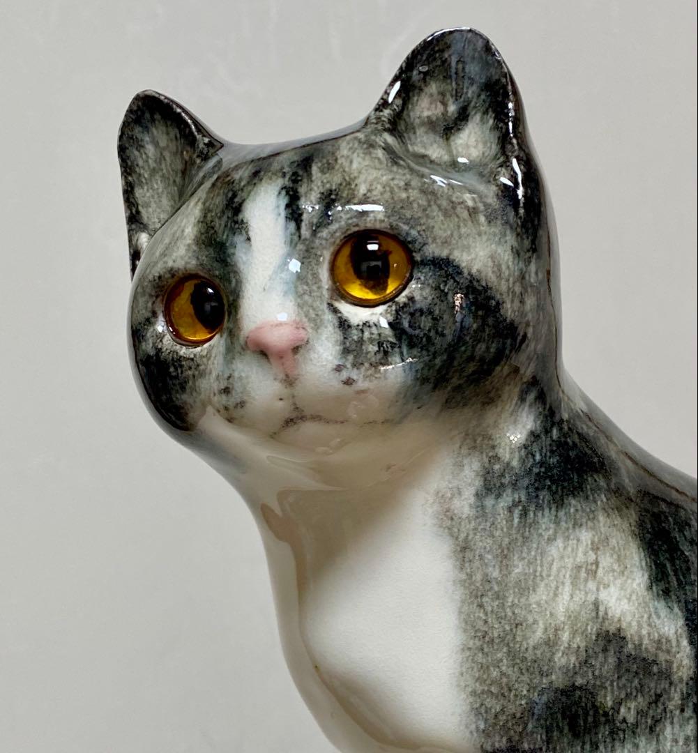 モデルNo.26 ウィンスタンレイキャット　初期作品　キジトラ猫　貫入無し❣️