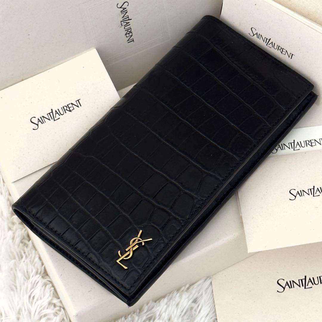 美品✨25年購入 現行 SAINTLAURENT サンローラン 財布 クロコ