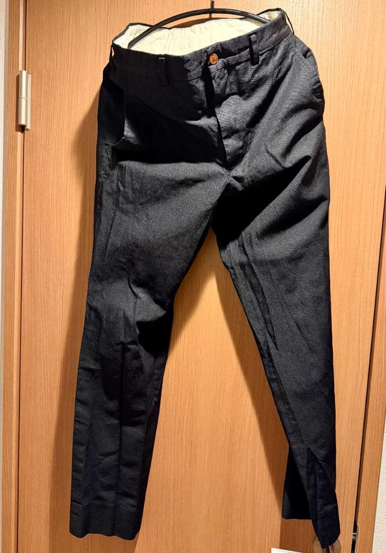 コムデギャルソンオムプリュス ポリ縮絨 スラックス パンツ 黒 L