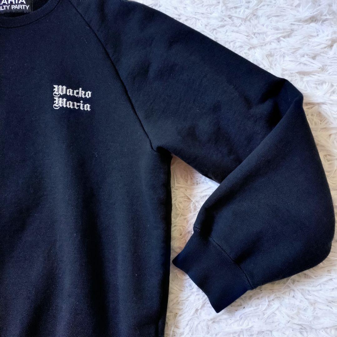 【即売】WACKO MARIA　トレーナー　スウェット　ブラック　L　刺繍ロゴ