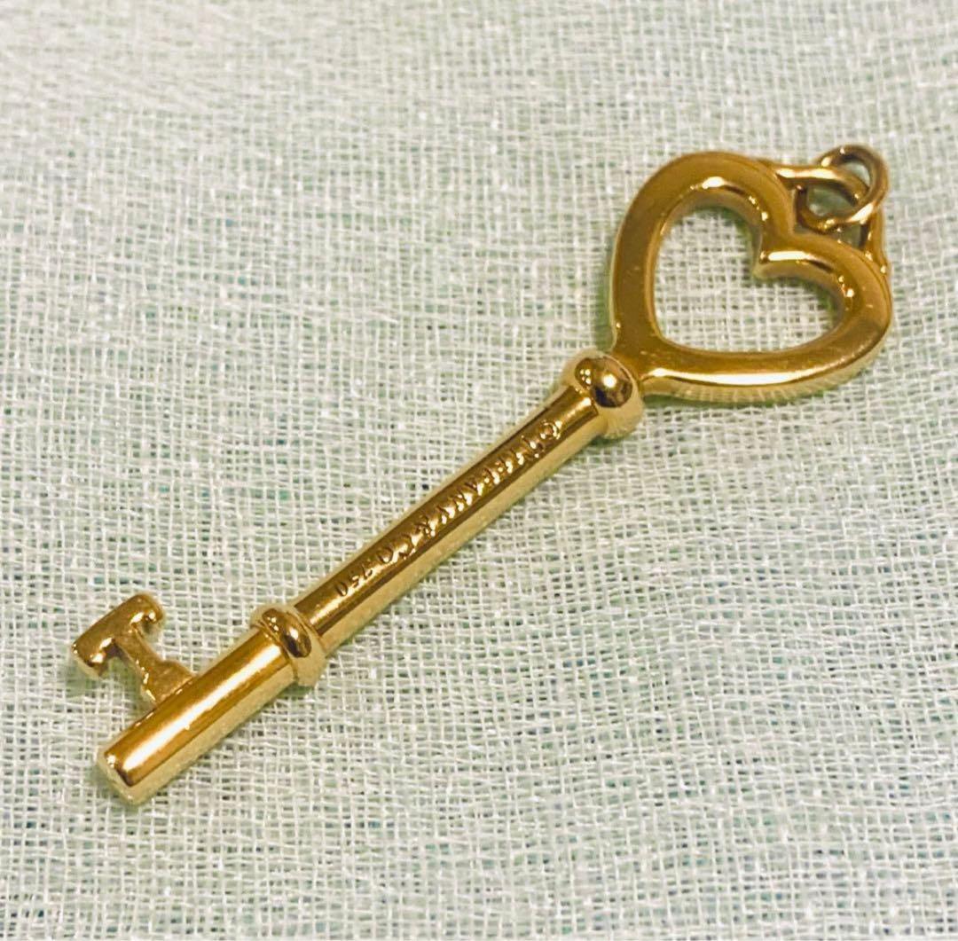 Tiffany ✨イエローゴールド✨希少なラージハートキーチャーム✨金無垢