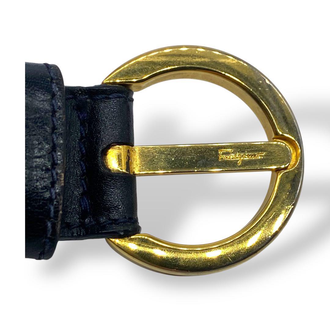 フェラガモ　ガンチーニ　ゴールド金具　ベルト　黒