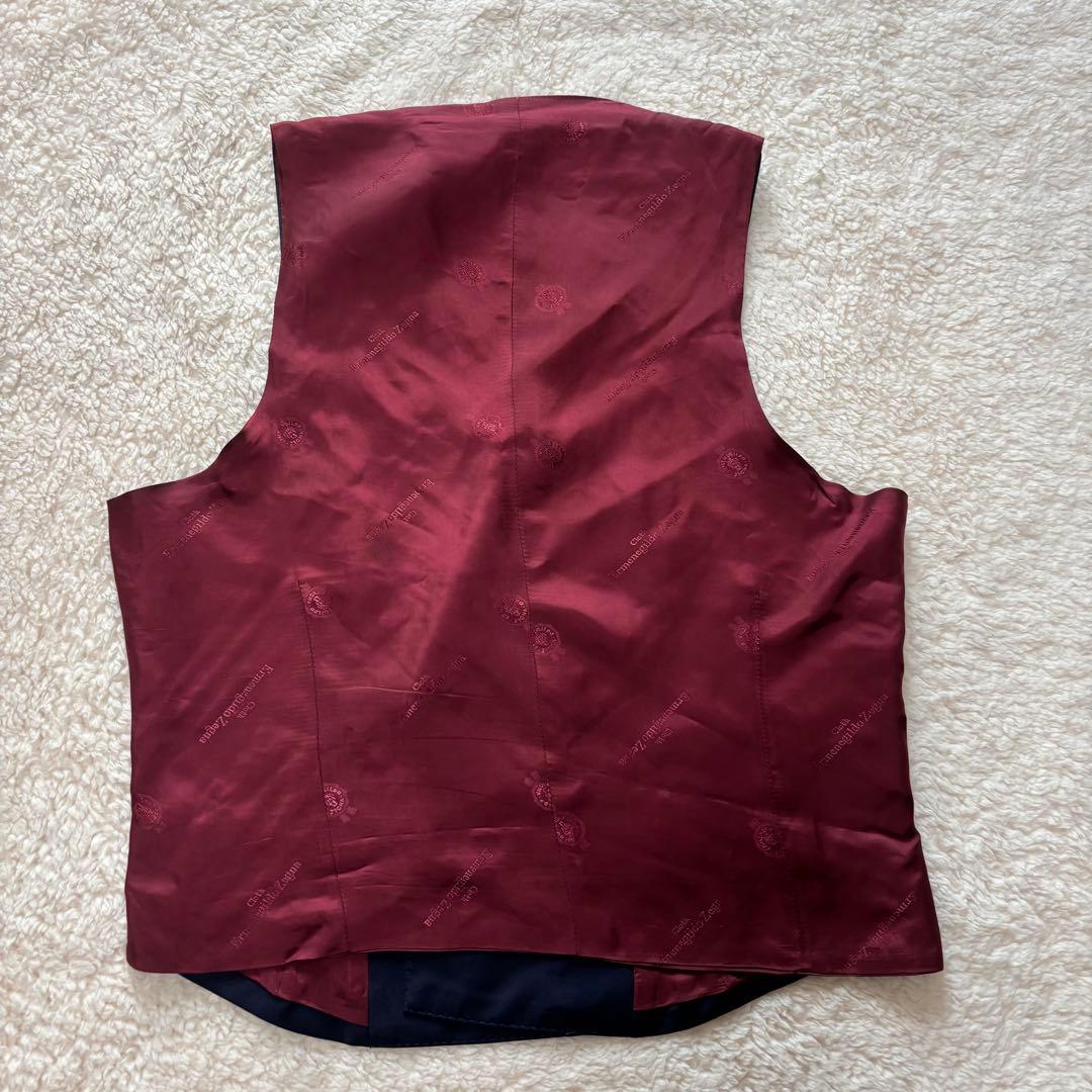 【高級】エルメネジルドゼニア スーツ スリーピース ネイビー M シェルボタン