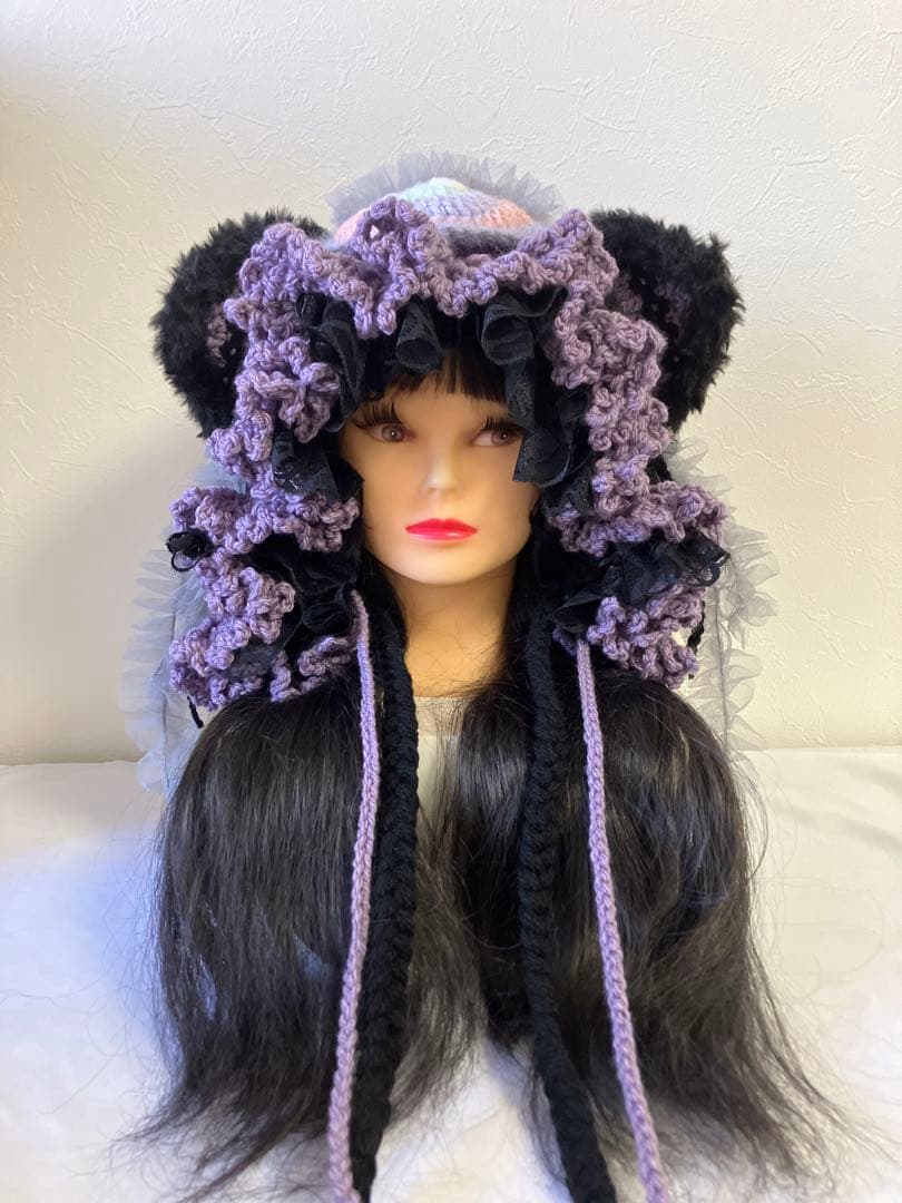 ネコ耳ニット帽　うさ耳ニット帽　ボンネット帽子　Witch wizard ☺︎