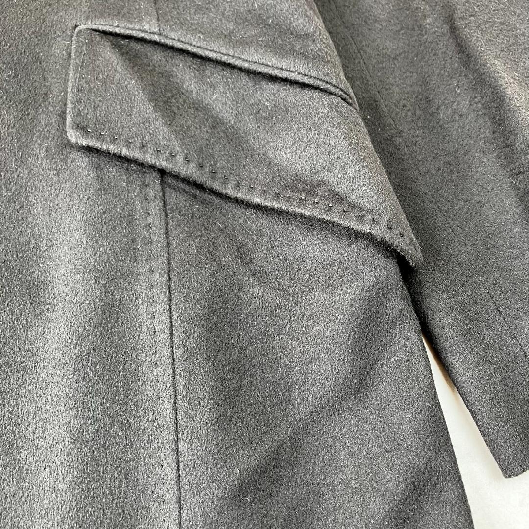 美品　wb　ダブルビー　カシミヤ100％ロングコート　黒　ブラック　796