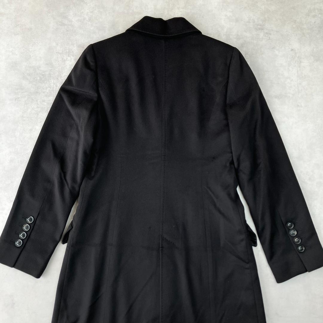 美品　wb　ダブルビー　カシミヤ100％ロングコート　黒　ブラック　796