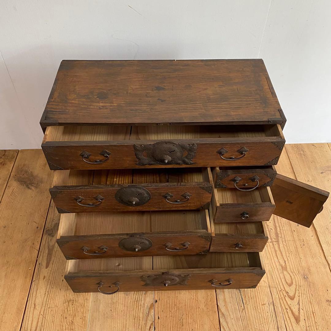 アンティーク 茶箪笥 小箪笥 チェスト 無垢材 z981