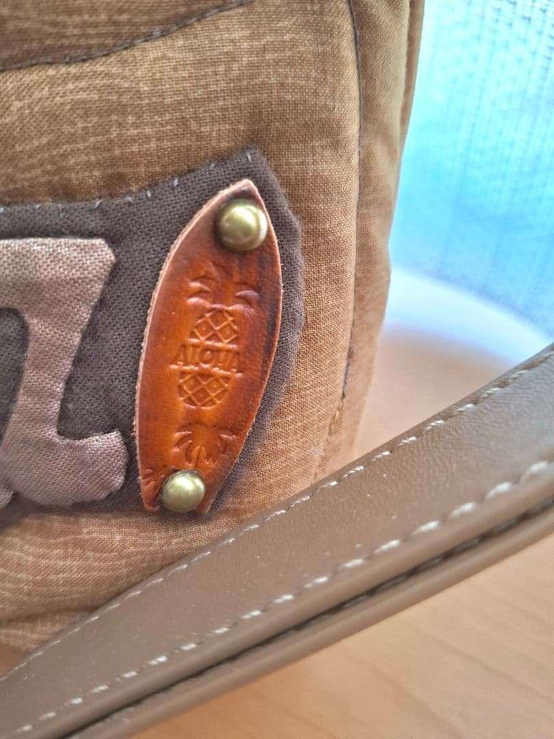 ハワイアンキルト　横長バッグ　2WAY　ファスナー付き　パイナップル