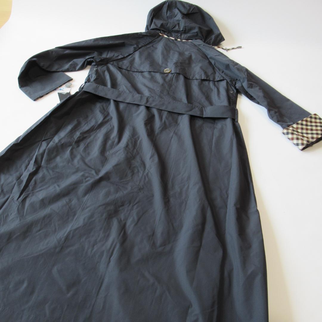 アクアスキュータム未使用ネイビー トレンチデザイン レインコート M 2/2