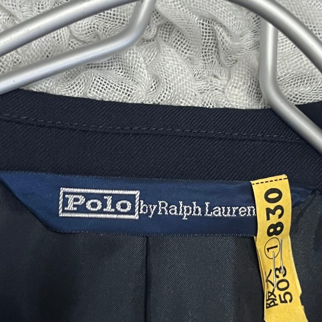 極美品【ポロラルフローレン】紺ブレ ダブル ブレザー ジャケット160cm
