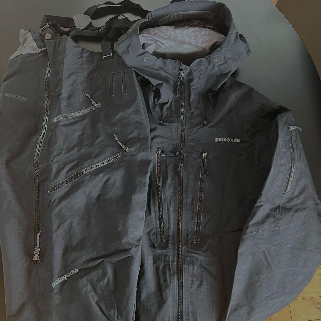 パタゴニア パウスレイヤージャケット&ビブパンツ【M】ブラック