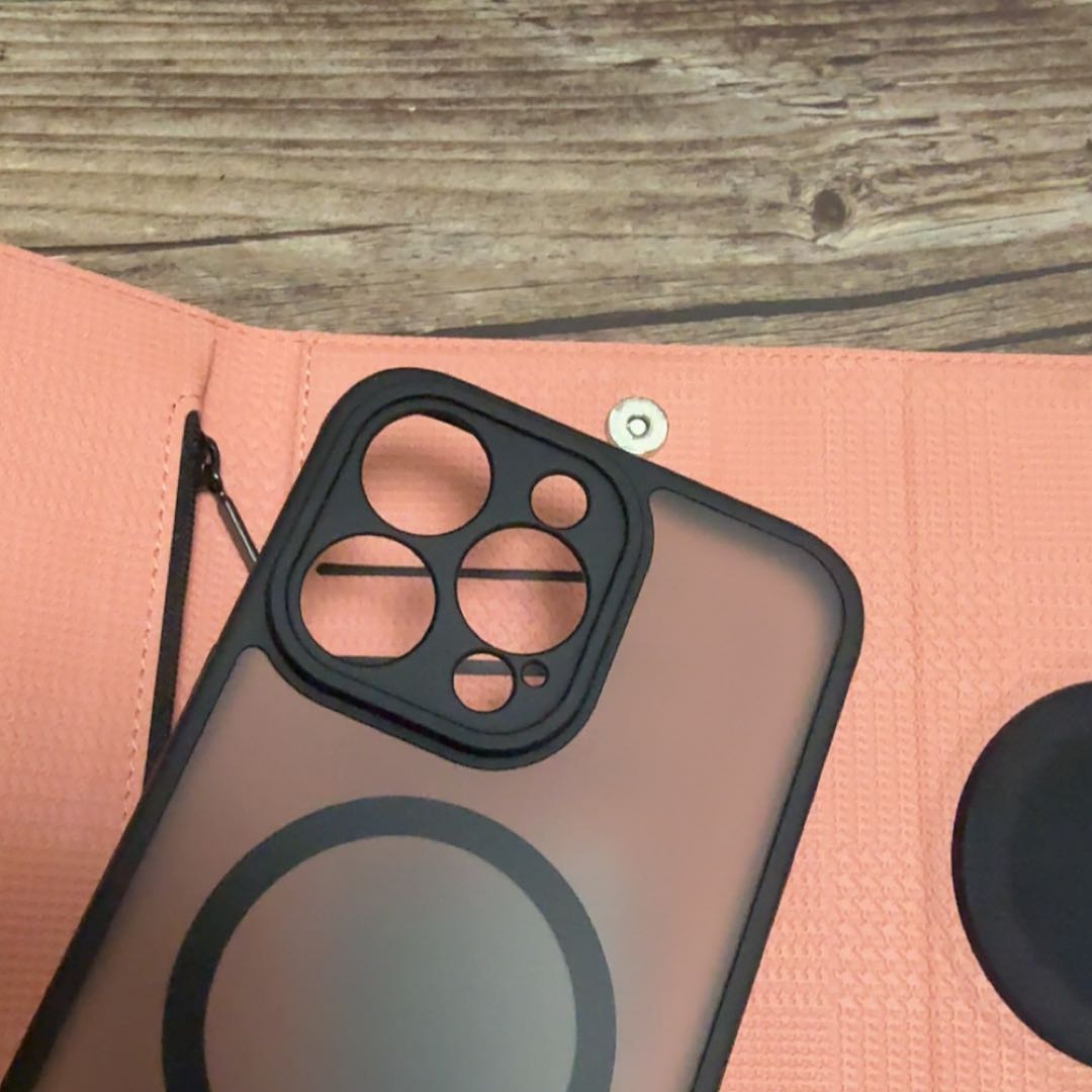 新品未使用iPhone 15 Pro Max 手帳型ケース ピンク古銭カード入れ