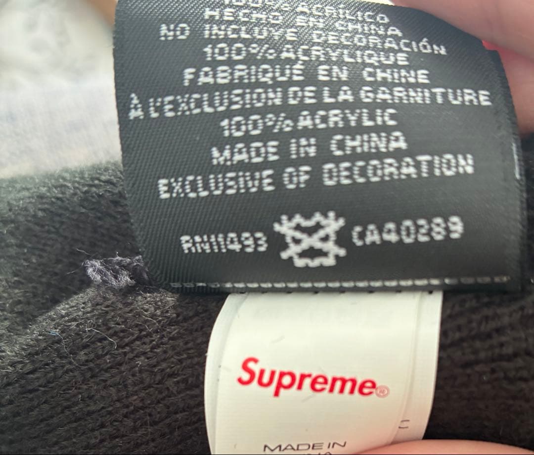 Supreme ボックスロゴ　ビーニー　黒　ブラック ニット帽