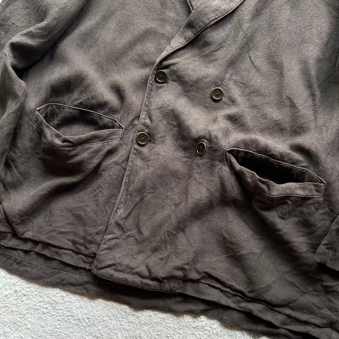 【美品】ネストローブコンフェクト 起毛リネンダブルブレストジャケット 22AW