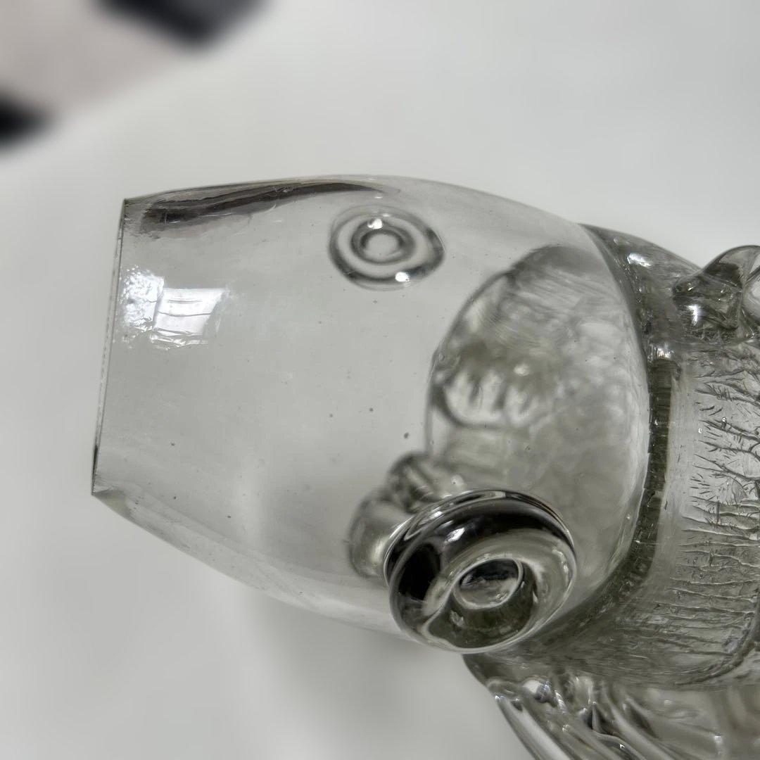 【ともたん⭐️大正ガラス・和ガラス】美品✴︎鯉の掛け花瓶　ウランガラス