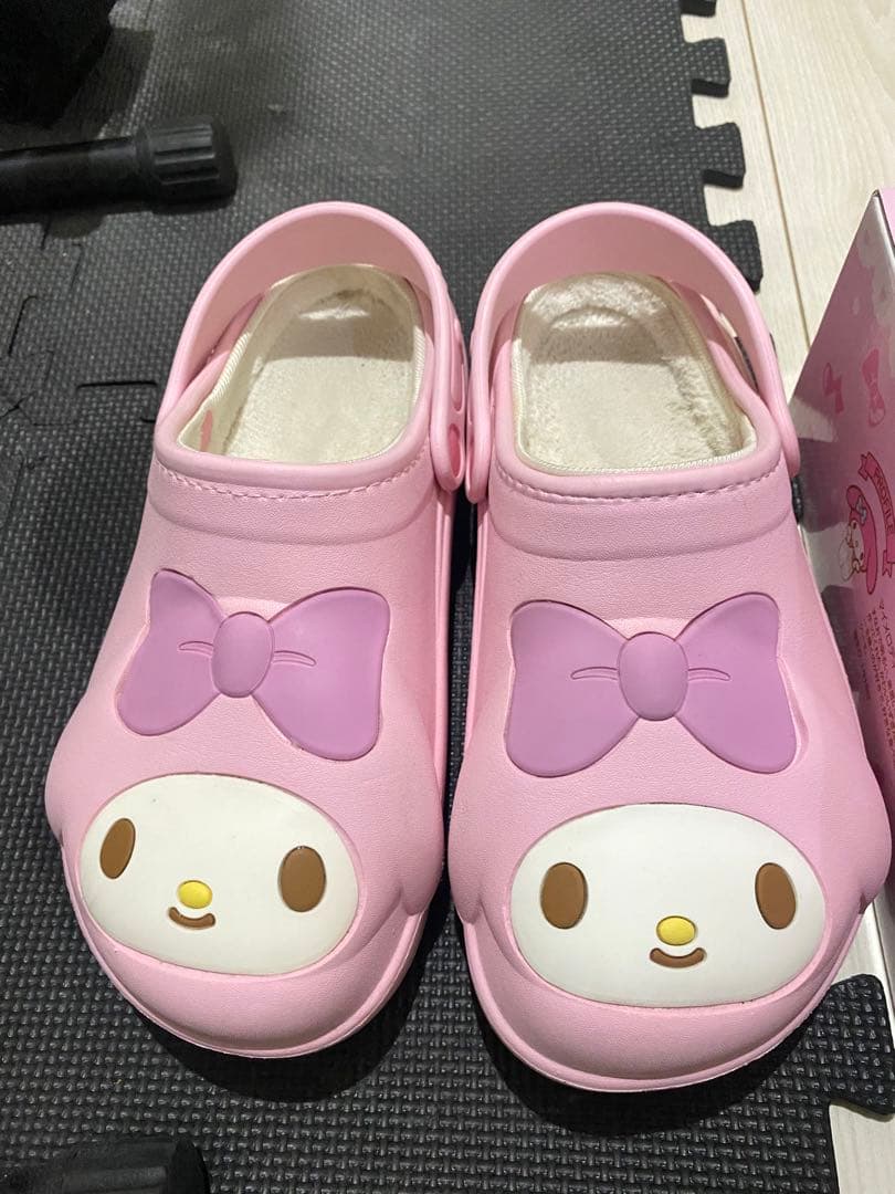 マイメロディ スリッパ サンダル　クロックス　 ボア付き　箱付き