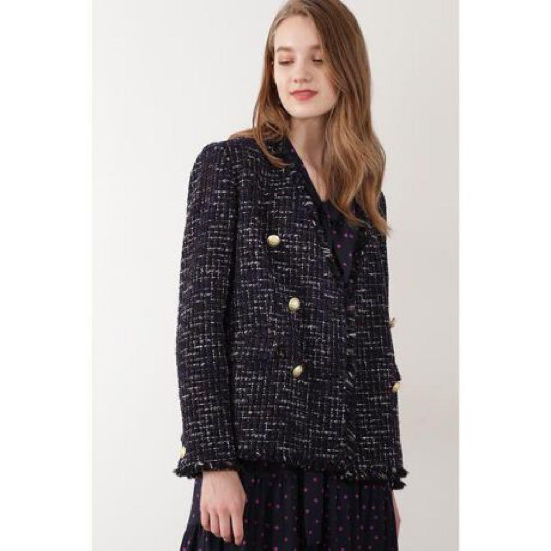 pinky&dianneダブルボタンツイードジャケット